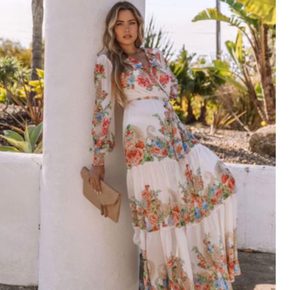 Joliet tiered floral maxi dress